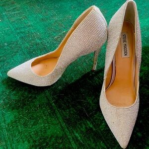 Steve Madden rhinestone 3 3/4” high heel shoes, size 9 women